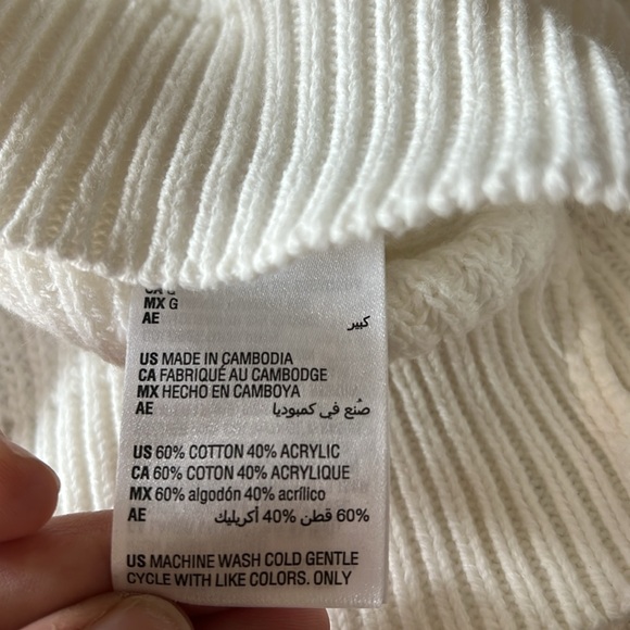 New - Bar III Women's Cutout-Detail Turtleneck Sweater in Washed White - Picture 7 of 8